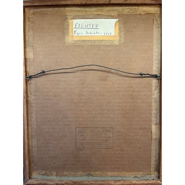 Egon Schiele Expressionist “Fighter” Figural Drawing Lithograph Print 1913 For Sale - Image 9 of 9