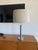 Large vintage 1960's brushed steel table lamp with shade in the manner of the Walter Von Nessen iconic streamline deco...