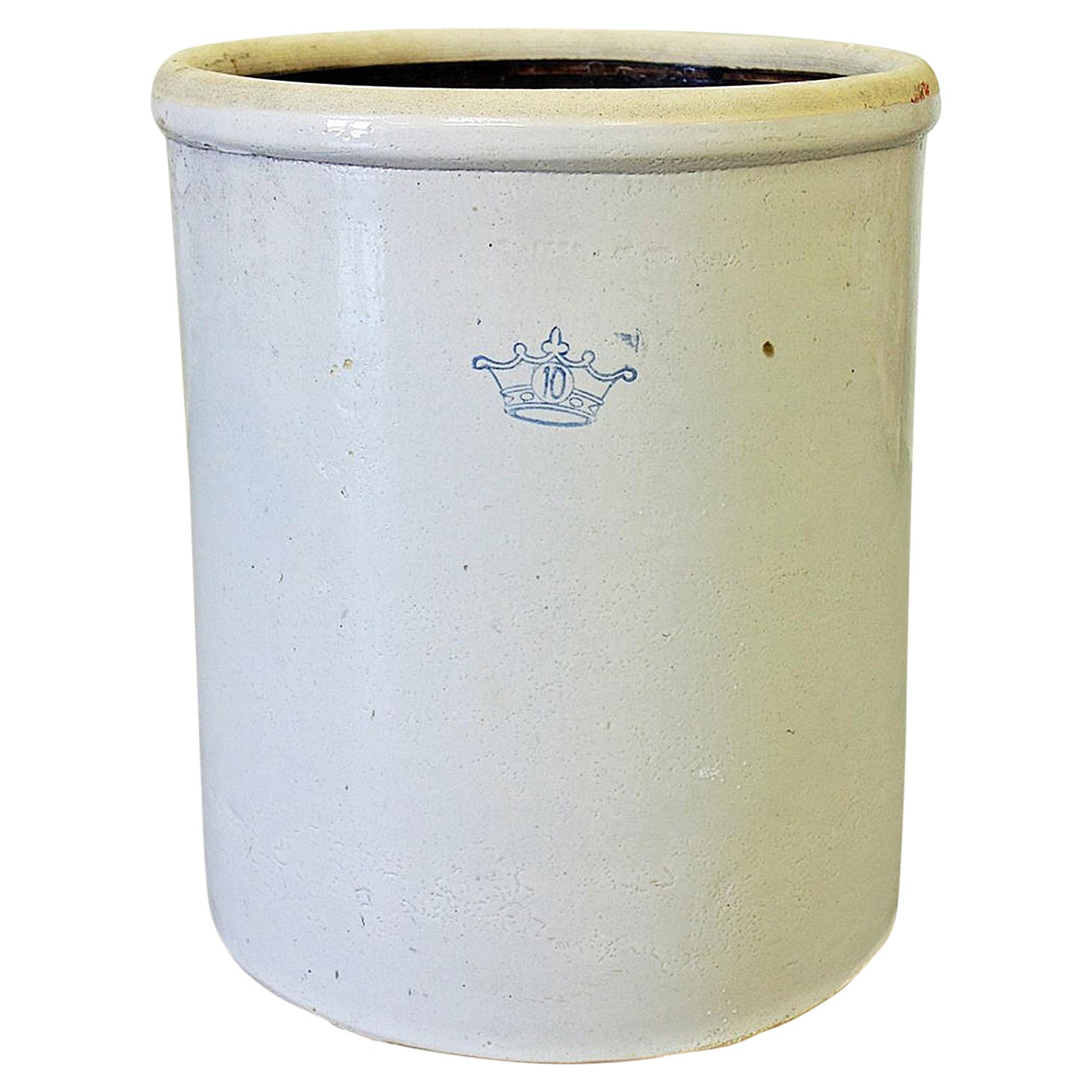 Large Blue Crown 10 Gallon Crock Chairish
