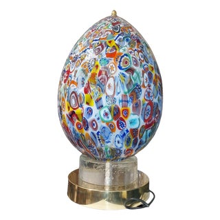 Medium Millefiori Egg Lamp, 1980s For Sale