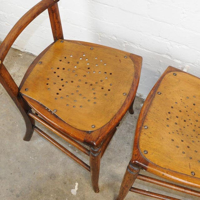 Vintage Punched Seat Dining Chairs in Wood from Luterma, Estonia, Set of 2 For Sale - Image 13 of 15