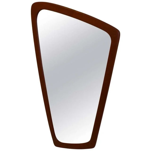 Vintage Danish Teak Aarhus Glasimport Mirror For Sale - Image 4 of 4