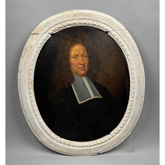 Oval portrait on canvas of a magistrate, circa 1680-1720. Bust portrait of a magistrate, shown in three-quarter view...