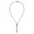 This is a beautiful double dangle lariat necklace, it is crafted from 14k white gold with a polished finish. The lower...