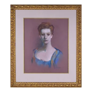 Vintage Pastel Portrait of a Theatrical Woman by Anne "Nancy" Reilly