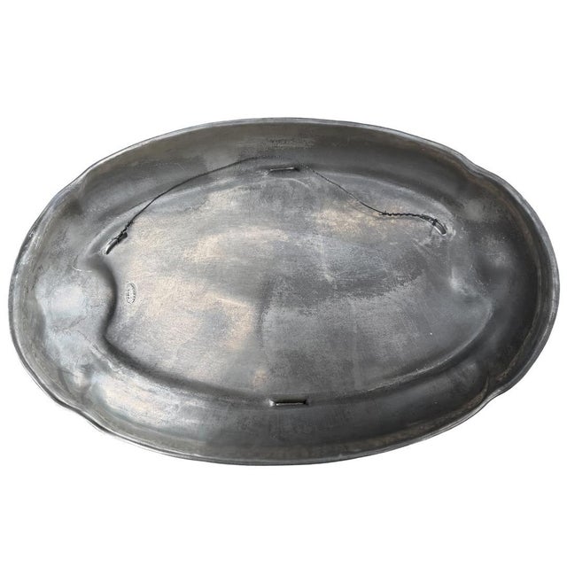 Metal Kayserzinn Platter Pig Ca 1900 For Sale - Image 7 of 7