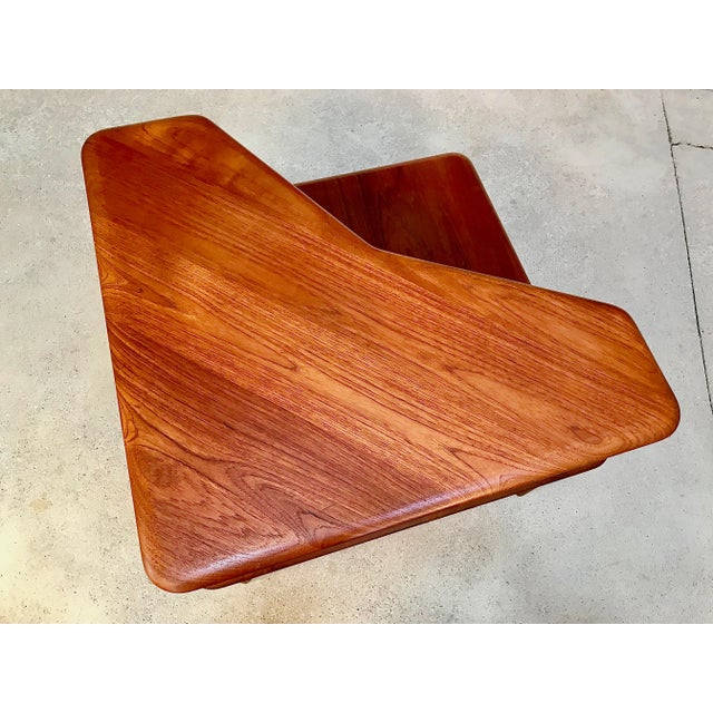 1960s Mid-Century Danish Solid Teak 2-Level Side Table by Peter Hvidt & Orla Mølgaard-Nielsen for France & Søn, 1960s For Sale - Image 5 of 18