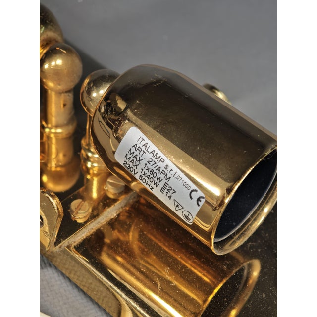 Italian 27/APM Wall Lights in Gold Graniglia Glass from Italamp, 1980s, Set of 3 For Sale - Image 13 of 18