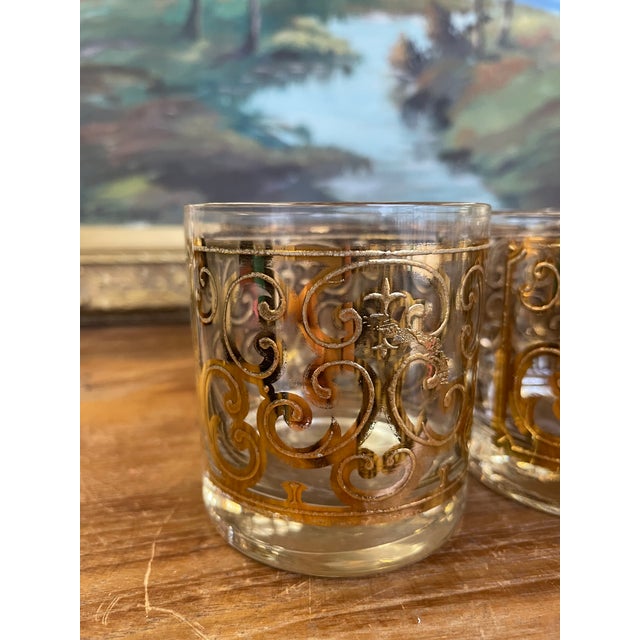 Gold 1970s Mid-Century Georges Briard Gold-Toned Lowball Glasses - Set of 6 For Sale - Image 8 of 9