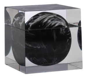 Ducale Bath Accessories Cotton Jar in Black/White