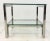 Stylish Bernhardt contemporary chrome and glass two tier end table, showroom floor sample