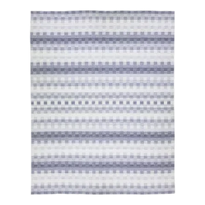 2010s Gray Modern Kilim Flatweave Wool Rug With Geometric Design