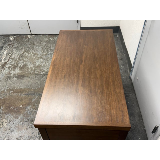 Wood Bespoke Metal Mesh + Walnut Media Cabinet For Sale - Image 7 of 12