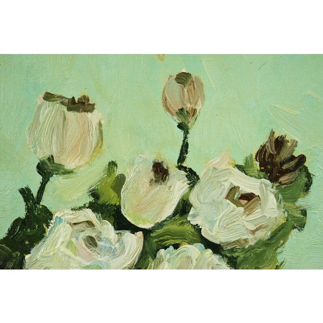 Mario Domenicale, Still Life with Vase of Flowers, 20th Century, Oil on Canvas For Sale - Image 6 of 12