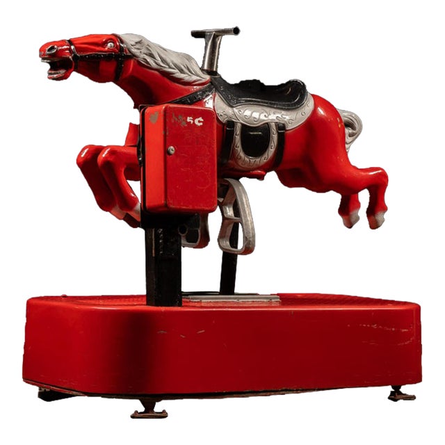 Vintage Coin-Op Carousel Horse Kiddie Ride by Carousel International For Sale
