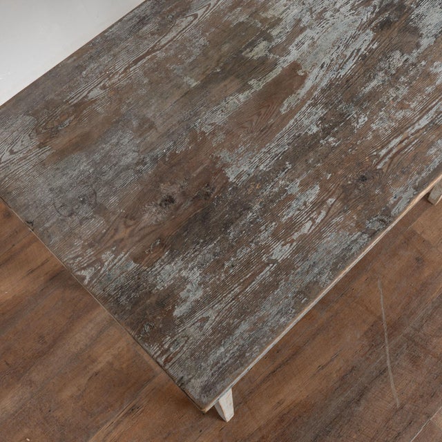 19th Century Original Gray Painted Swedish Pine Side Table For Sale - Image 4 of 15