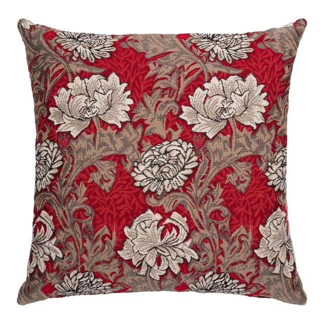 Chrysanthemums Red Regular Cushion With Filler - 46x46cm (18"x18") For Sale