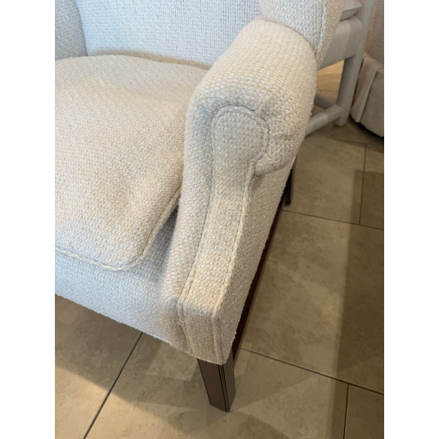 Pair of Baker Furniture Morse Wingback Arm Chair For Sale - Image 13 of 13