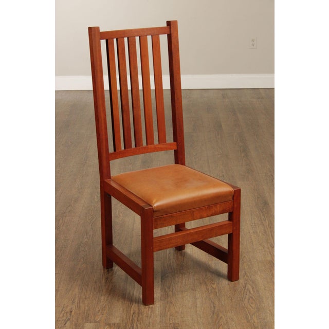 Mission Thomas Moser Mission Style Set Of Six Cherry Dining Chairs For Sale - Image 3 of 12