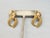 American Vintage 1992 Signed Napier Goldtone Textured & Smooth Link Pierced Earrings-2 Pieces For Sale - Image 3 of 6