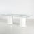 German dining table with column-like plastic legs and angular glass top from the 1970s, produced by Werzalit. with several...