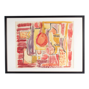 1960s Abstract Watercolor Painting by Harry Hilson