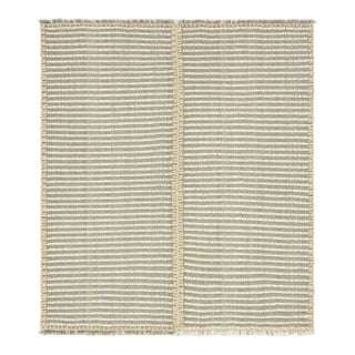 Rug & Kilim’s Contemporary Kilim in Gray and Ivory White Textural Stripes For Sale