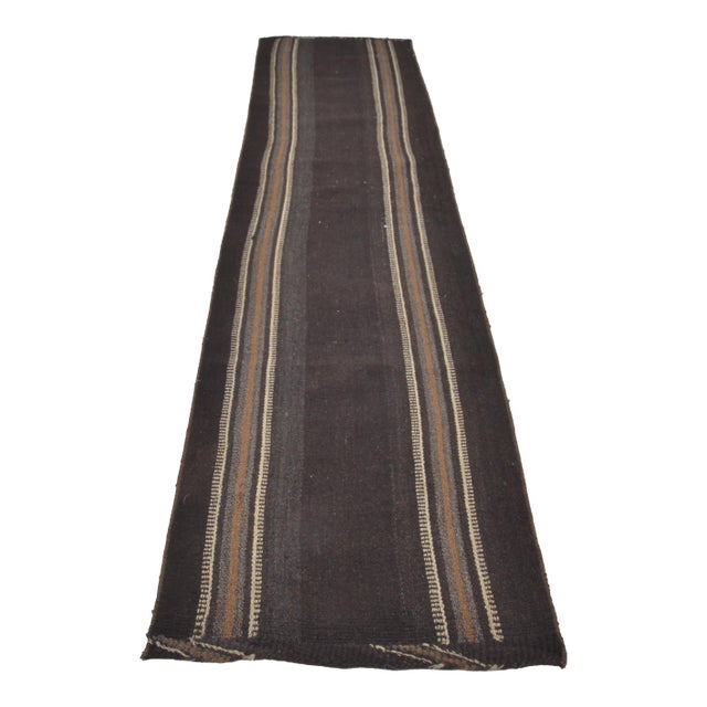 Handwoven Vintage Stripe Kilim Rug For Sale