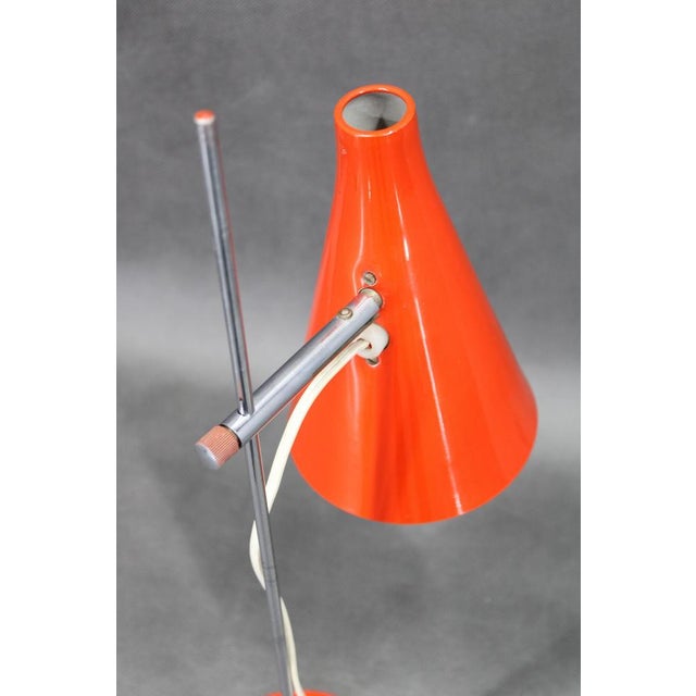 Red Chrome Table Lamp by Josef Hurka, Former Czechoslovakia, 1970s For Sale - Image 10 of 11