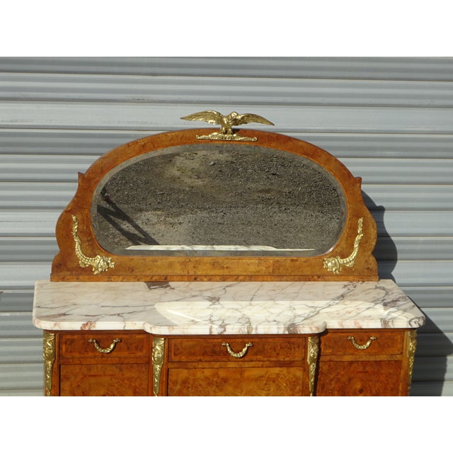 Louis XVI Style Buffet in Burr Walnut with Gilt Bronze Mounts, 1800s For Sale - Image 3 of 18
