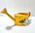 Vintage Yellow Toleware Watering Can With Floral Detail – Cottage Garden Planter Decor - Teleflora For Sale In Louisville - Image 6 of 12