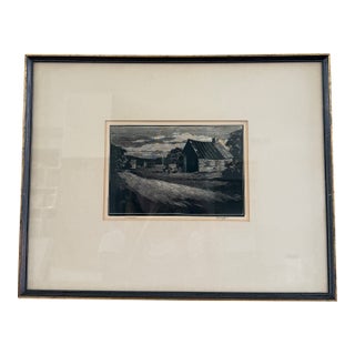 Asa Cheffetz Signed “In Retrospect” 1930 Original American Wood Engraving For Sale