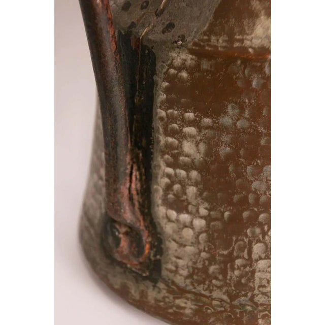 Antique 19th century middle Eastern Persian tinned copper ewer. Nice decorative old rustic hand-hammered ewer in the...