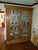Grand antique ca 1910 solid English pine double bookcase with screened doors. 7’ H x 6’ L x 20” D dimensions with top and...