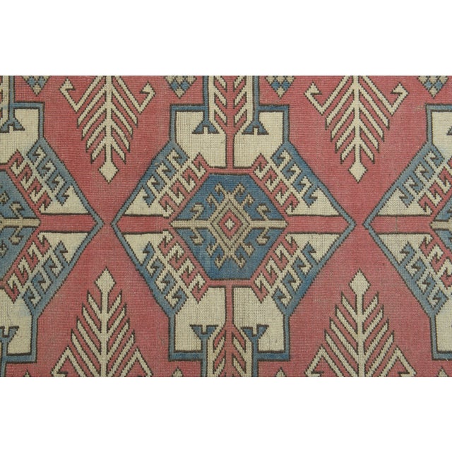 Pink 1970s Vintage Turkish Oushak Handmade Wool Cotton Pink Area Rug For Sale - Image 8 of 12