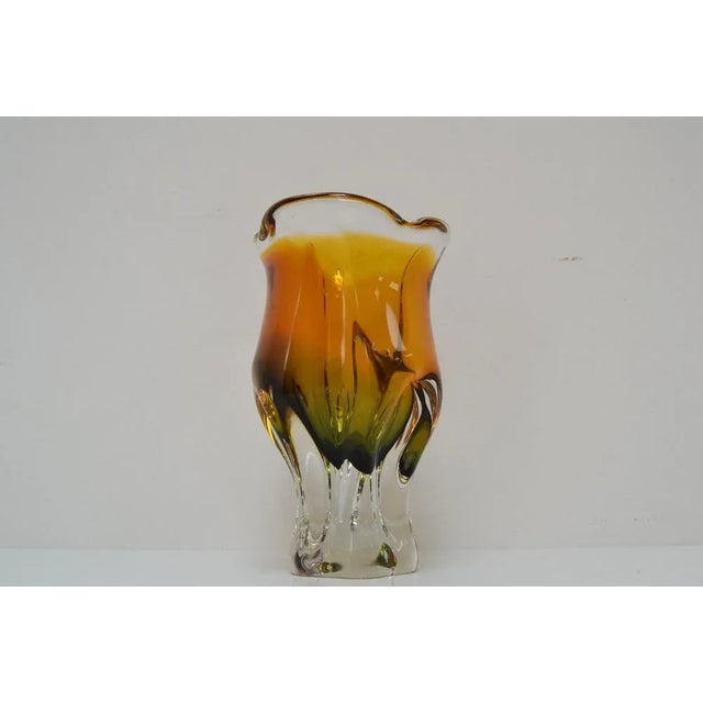 Made in Czechoslovakia Made of Art Glass Re-polished Good Original condition This piece is attributed to the mentioned...