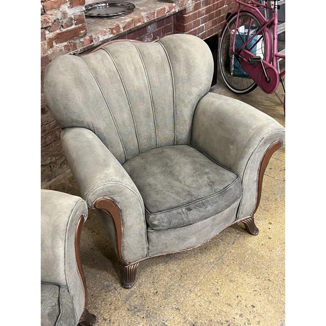 Large Art Deco Lounge Chairs, 1940s, Set of 2 For Sale - Image 4 of 12