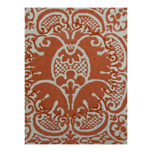 Quadrille Veneto Terracotta 4 Yards Kiss Coated Fabric 302212f For Sale