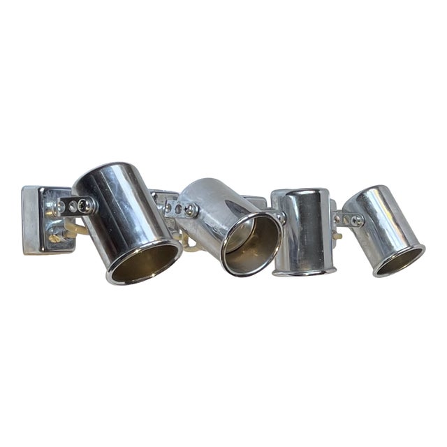 Vintage Italian Nautical Ship Cabin Wall Lights in Chrome, 1970s, Set of 4 For Sale