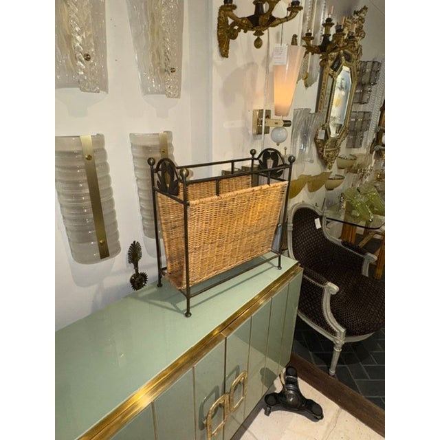 The French Mid-century Iron Magazine Stand is a stylish and functional addition to any home. Made of durable iron, this...
