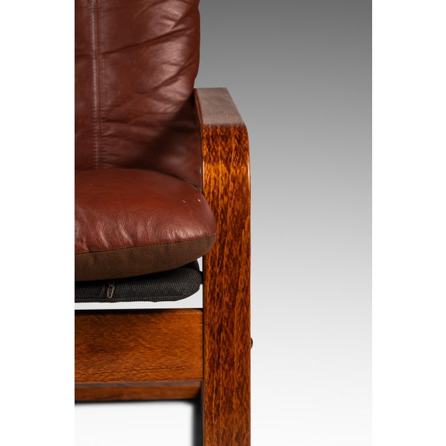 Set of Two (2) Scandinavian Modern Bentwood Lounge Chairs in the Manner of Ingmar Relling, Scandinavia, C. 1980s For Sale - Image 16 of 18