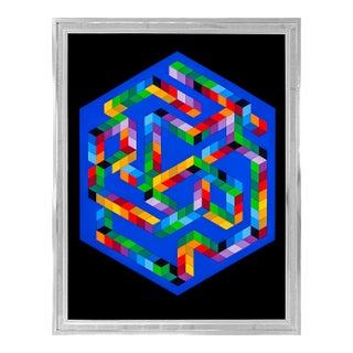Victor Vasarely, Babel-3 (Framed Hand Signed Serigraph), 1968 For Sale