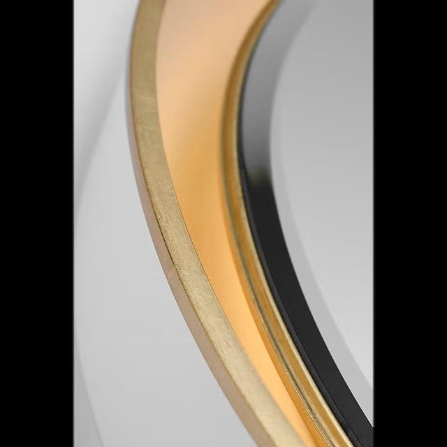 Thomas O'Brien for Visual Comfort Signature Tricia 24" Illuminated Round Mirror in Matte White and Gild For Sale In Houston - Image 6 of 12