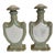 Pair of Ceramic Perfume Bottles, Pastel Green and White For Sale