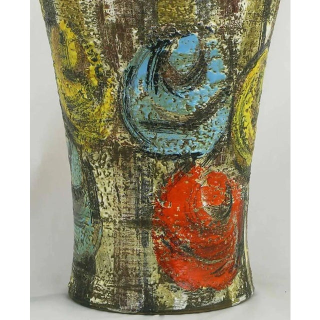 Raymor Italian Hand Glazed Colorful Abstract Ceramic Table Lamp For Sale - Image 4 of 9