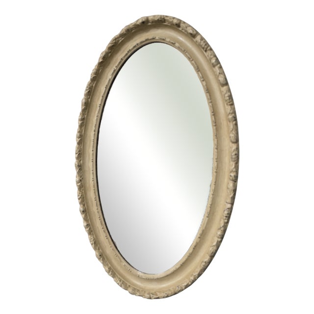 Victorian Oval Painted Mirror, 1880s For Sale