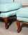 Louis XV Style Bergère Lounge Chair in Tiffany Blue + Ottoman For Sale - Image 12 of 18
