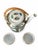 Mid 20th Century Chinese Rose Medallion Porcelain Teapot With Wrapped Cane Handle & Two Cups — 3-Piece Set For Sale - Image 9 of 11