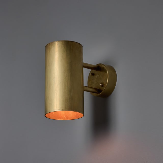 Metal Hans-Agne Jakobsson C 627/110 'Rulle' Raw Brass Outdoor Sconce For Sale - Image 7 of 17