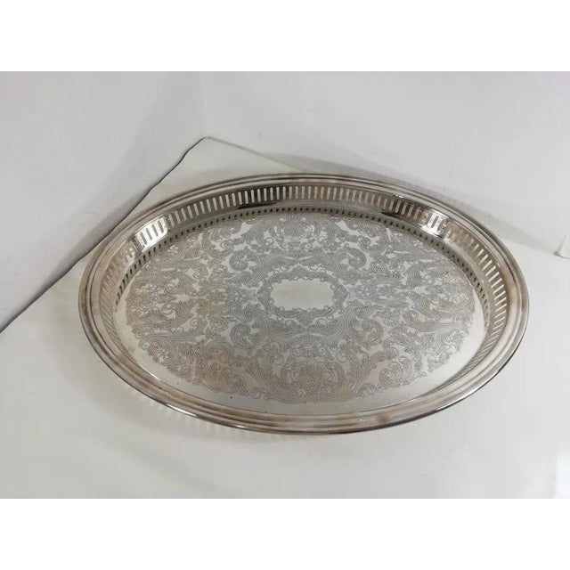 French Tray in Silver from Christofle Fleuron For Sale - Image 9 of 9